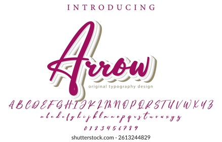 Arrow Font Stylish brush painted an uppercase vector letters, alphabet, typeface