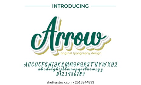 Arrow Font Stylish brush painted an uppercase vector letters, alphabet, typeface