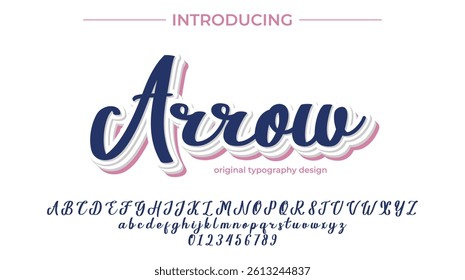 Arrow Font Stylish brush painted an uppercase vector letters, alphabet, typeface