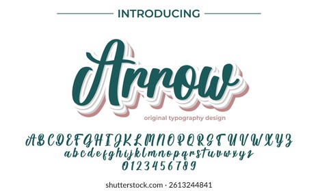 Arrow Font Stylish brush painted an uppercase vector letters, alphabet, typeface