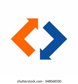 arrow forming a square. logo vector.