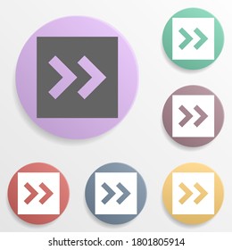 Arrow, forward badge color set icon. Simple glyph, flat vector of arrows icons for ui and ux, website or mobile application