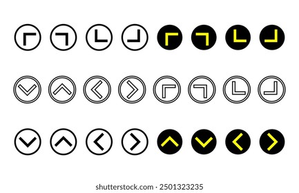 Arrow forward directional arrow icons. Arrow sign and arrow pointer icons.