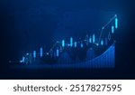 arrow up forward and graph chart stock market investment growth technology background. vector illustration fantastic technology.