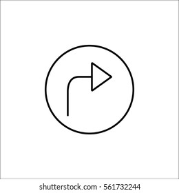 Arrow forward line icon, mobile sign and Next pictogram, vector graphics, a linear pattern on a white background, eps 10.
