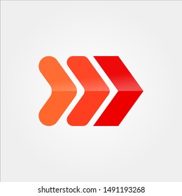 Arrow forward logo, icon template for business - Vector  EPS 10