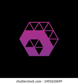 Arrow forward logo and symbol vector. Arrow hexagon abstract logo design. Negative space, Web, Digital, Marketing, Network. construction concept, Triangle Arrow Logo, Polygonal Logotype. - vector