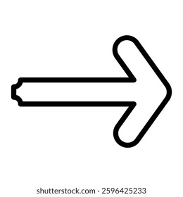 Arrow Forward Vector Line Icon Design