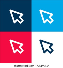 Arrow four color material and minimal icon logo set in red and blue