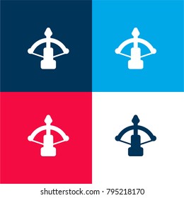 Arrow four color material and minimal icon logo set in red and blue