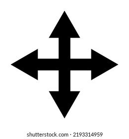 arrow four directions. Vector illustration. Stock image.