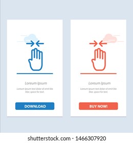 Arrow, Four Finger, Gesture, Pinch  Blue and Red Download and Buy Now web Widget Card Template. Vector Icon Template background