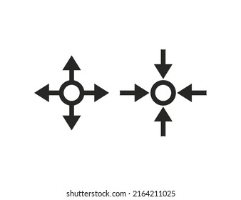 Arrow, four way, direction icon. Vector illustration.