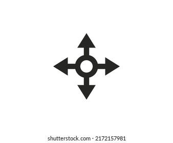 Arrow, four way, direction icon. Vector illustration.