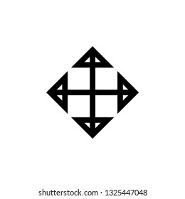 Arrow four way icon design template vector isolated illustration