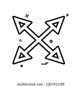 arrow four way icon vector design
