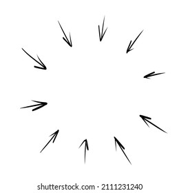 arrow frame circle firework handdraw doodle element