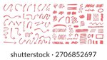 Arrow freehand drawing and hand drawn scribble shapes element bundle.