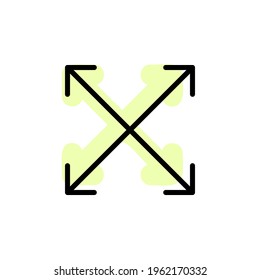 Arrow, full screen with color shadow vector icon in arrows set