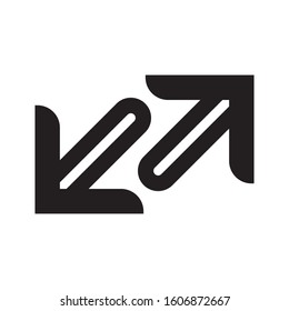 Arrow for full screen icon or symbol. Vector illustration.