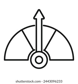 Arrow gauge survey icon outline vector. Satisfaction level. Patron degree rank