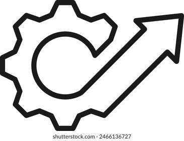 up arrow with gear icon