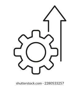 Pfeilgetriebe-Symbol. Technisches Symbol. Vektorgrafik.