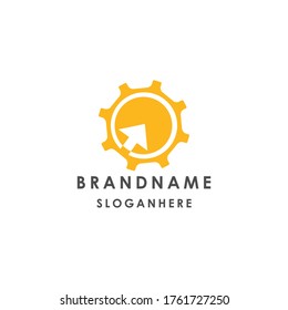  up arrow gear logo design vector