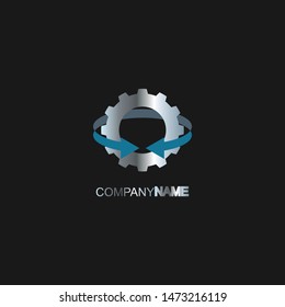 Arrow Gear logo designs concept vector, Bright Mechanic logo template, best Repair logo symbol
