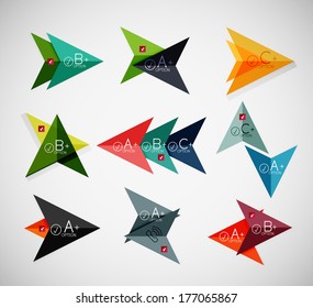 Arrow geometric banner templates for business or technology presentation, internet poster or web brochure cover, wallpaper