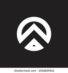 arrow up geometric circle shape logo