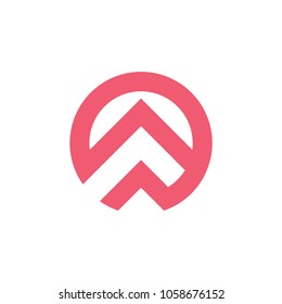 arrow up geometric circle shape logo