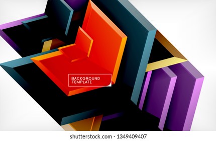 Arrow geometrical abstract background, directional wallpaper concept, vector illustration