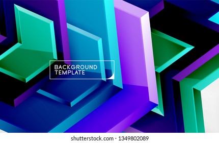 Fondo abstracto geométrico de flecha, concepto de papel tapiz direccional, ilustración vectorial