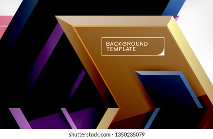 Fondo abstracto geométrico de flecha, concepto de papel tapiz direccional, ilustración vectorial