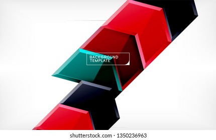 Arrow geometrical abstract background, directional wallpaper concept, vector illustration
