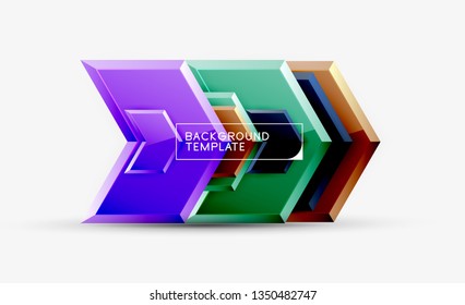 Arrow geometrical abstract background, directional wallpaper concept, vector illustration