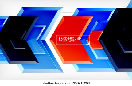 Fondo abstracto geométrico de flecha, concepto de papel tapiz direccional, ilustración vectorial