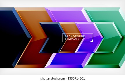 Fondo abstracto geométrico de flecha, concepto de papel tapiz direccional, ilustración vectorial