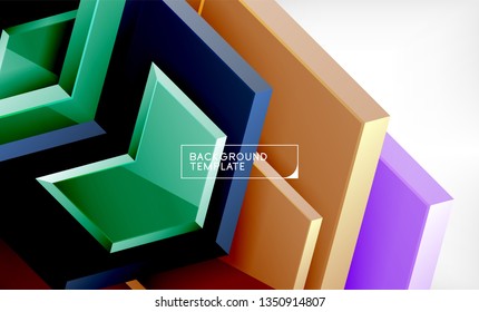 Arrow geometrical abstract background, directional wallpaper concept, vector illustration