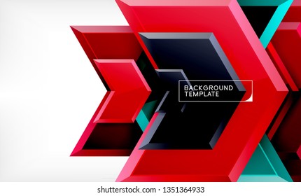 Arrow geometrical abstract background, directional wallpaper concept, vector illustration