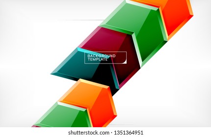 Fondo abstracto geométrico de flecha, concepto de papel tapiz direccional, ilustración vectorial