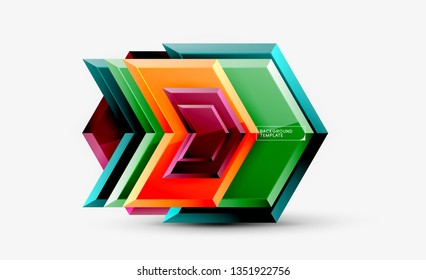 Arrow geometrical abstract background, directional wallpaper concept, vector illustration