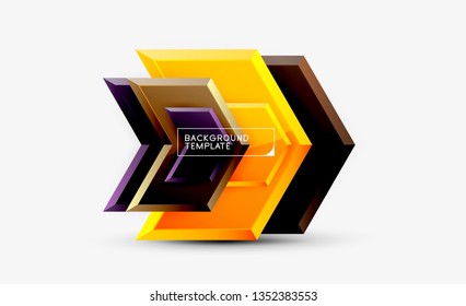Arrow geometrical abstract background, directional wallpaper concept, vector illustration