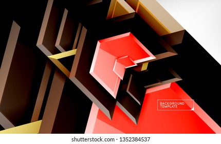 Fondo abstracto geométrico de flecha, concepto de papel tapiz direccional, ilustración vectorial