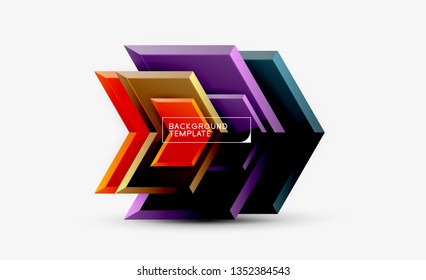 Fondo abstracto geométrico de flecha, concepto de papel tapiz direccional, ilustración vectorial