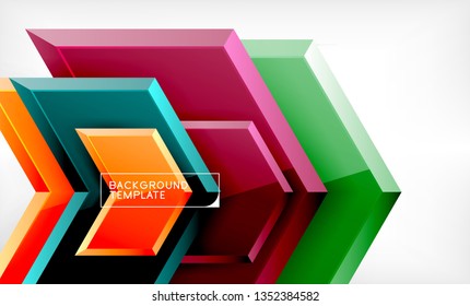 Fondo abstracto geométrico de flecha, concepto de papel tapiz direccional, ilustración vectorial