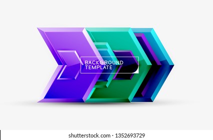 Arrow geometrical abstract background, directional wallpaper concept, vector illustration