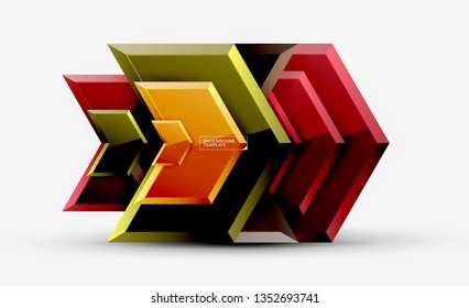 Arrow geometrical abstract background, directional wallpaper concept, vector illustration