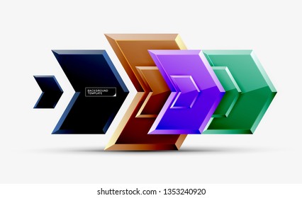 Arrow geometrical abstract background, directional wallpaper concept, vector illustration
